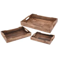 Meinposten. Tablett Serviertablett Holz Mango braun Holztablett Deko Dekotablett Dunkelbraun (Mittel (38 x 25 cm))