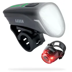AARON LUX Pro Fahrradlicht Set - StVZO zugelassen - Front- und Rücklicht