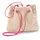LASCANA Strandtasche Umhängetasche Papierstroh Pink/Beige