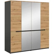 Möbel Boss Kleiderschrank Canu 180 x 198 x 59 cm Grau