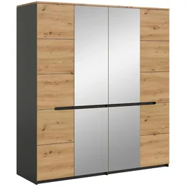 Möbel Boss Kleiderschrank Canu 180 x 198 x 59 cm Grau