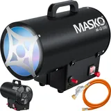 MASKO MASKO® Gasheizgebläse Gasheizer Heizkanone Gasheizstrahler Bauheizer Gas Heizgerät heizstrahler Heißluftgenerator inkl. Gasschlauch & Druckminderer Heizgebläse für handelsübliche Gasflaschen