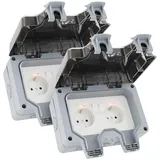 greate 2-fach Außensteckdose wasserdicht IP66 2 St.