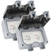 greate 2-fach Außensteckdose wasserdicht IP66 2 St.