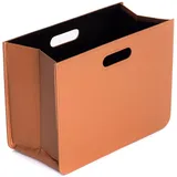 CREEDWOOD ZEITUNGSKORB Business | Kunstleder, Cognac Braun, 40 cm | Faltbare Zeitungsbox, Magazinsammler, Zeitungsständer, Zeitschriftenkorb