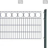 Arvotec Doppelstabmattenzaun EXCLUSIVE 80 zum Einbetonieren "Ring" mit Zierleiste, (Set, 39-St), Zaunhöhe 80 cm, Zaunlänge 2 - 60 m grau 38 m x 80 cm