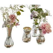 Loberon Deko-Vase 4er Set Maelie - antiksilber