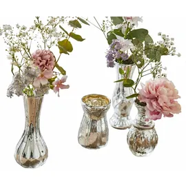 Loberon Deko-Vase 4er Set Maelie - antiksilber