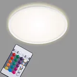 Briloner Leuchten - LED Panel, Deckenleuchte dimmbar, Deckenlampe, RGB, Farbsteuerung, Backlight, inkl. Fernbedienung, 22 Watt, 2.700 Lumen, 4.000 Kelvin, Weiß, Ø 42cm