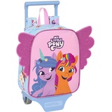 SAFTA MY LITTLE PONY Kindergartenrucksack mit Trolley, ideal für Kinder jeden Alters, bequem und vielseitig, Qualität und Strapazierfähigkeit, 22 x 10 x 27 cm, Blau/Rosa, Blau, Rosa, Estándar, Casual