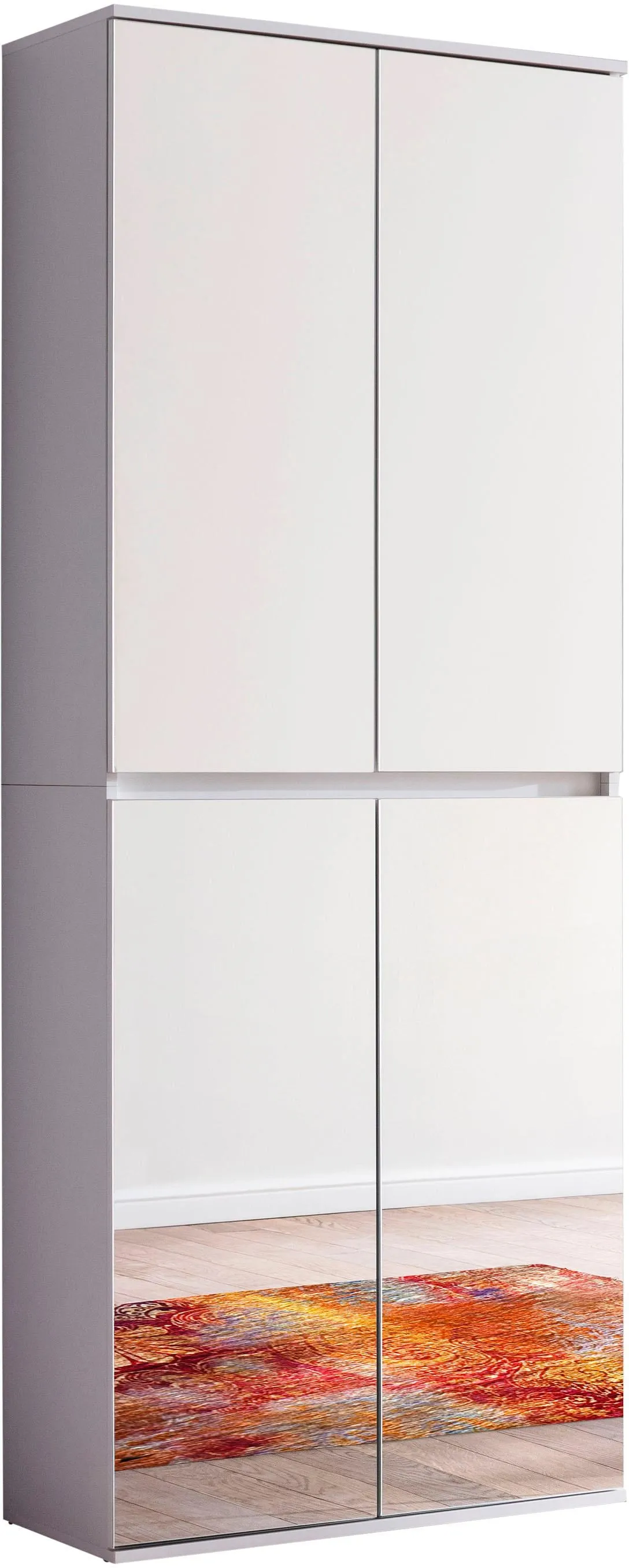 INOSIGN Garderobenschrank »Malcesine«, mit Spiegelfront, 1 Kleiderstange und 7 Böden, Breite 74 cm INOSIGN weiß