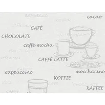 Tapetenfabrik Gebr. Rasch GmbH & Co. KG Vliestapete Kaffee Weiß/Grau/Silber 10,05 x 0,53 m
