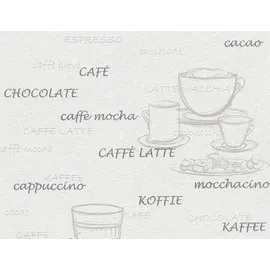 Tapetenfabrik Gebr. Rasch GmbH & Co. KG Vliestapete Kaffee Weiß/Grau/Silber 10,05 x 0,53 m