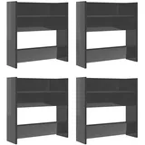 vidaXL Wand-Schuhschrank 60 x 18 x 60 cm hochglänzend grau / grau