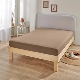 BettwarenShop Spannbettlaken Jersey-Elasthan 120 x 200 - 130 x 220 cm grau