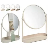 Dekorativer Runder Metall-Standspiegel mit Organizer