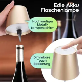 ideoon lights Akku Flaschenlampe Gold