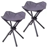 VCM Sitzhocker 2er Set Schwarz