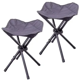 VCM Sitzhocker 2er Set Schwarz