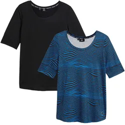 bonprix Funktionsshirt (2er Pack) schnelltrocknend, blau, 48/50 (XL)