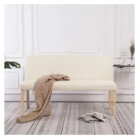 VidaXL Sitzbank 139,5 cm Cremeweiß Polyester