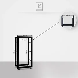 CLP Kaminholzständer Keri V2 Metall 25 x 40 x 80 cm Schwarz