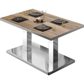 GGM Möbel Bistro Loungetisch Braun Sheesham 120 x 70 x 41 cm