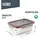 Lacor - 64612 - Rechteckiger Ecoinox-Lebensmittelbehälter, Edelstahl 18/10, 1800 ml, Geeignet für Mikrowelle, Backofen, Gefrierschrank und Geschirrspüler, luftdicht, 4 Clipverschlüsse, BPA-frei