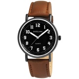 Excellanc Herren-Uhr Kunstleder Dornschließe Leuchtzeiger Analog Quarz 2900229 Braun