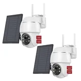 Avylet Überwachungskamera 2K 3MP Überwachungskamera Aussen Akku Solar mit Farbnachtsicht (Aussen, Außenkamera, Außen, Außenbereich, Kamera Überwachung Aussen WLAN Outdoor kabellos Solarpanel, 2-tlg., Personen-/Bewegungserkennung Zwei-Wege-Audio IP65 Wasserdicht, solar Kamera Überwachung außen Kabellose WLAN IP Kamera Outdoor) weiß