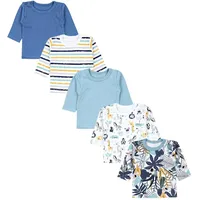 TupTam Baby Jungen Langarmshirt Gestreift 5er Set, Farbe: Koala