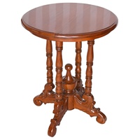 Tisch rund Barock Beistelltisch Mahagoni Massivholz Blumentisch Holztisch Antik