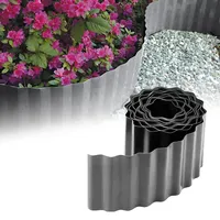 GARDENIX Rasenkante Kunststoff 9m, Höhe 15 cm - Beeteinfassung Gewellte für Blumenbeet - Beetumrandung Kunststoff Grau, Beetbegrenzung, Flexibel, Wetterbeständig, Einfache Montage