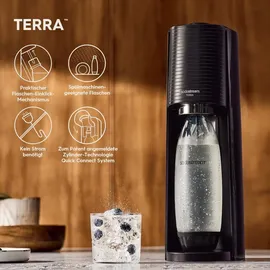 Sodastream Terra black + 3 Flaschen + Zylinder