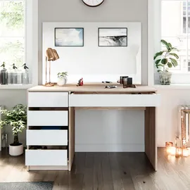 Vicco Schminktisch Sherry Sonoma Weiß Frisiertisch Spiegel Kommode Schubladen