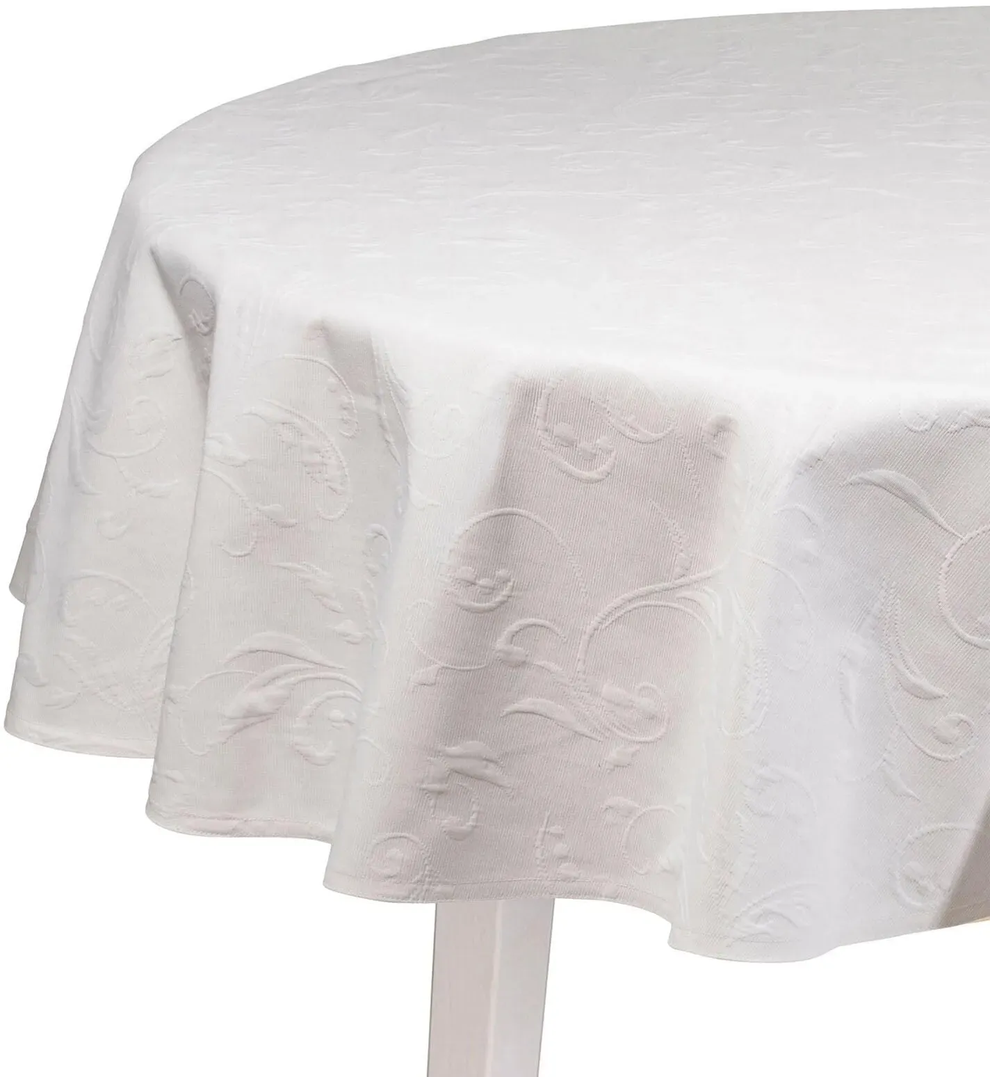 Pichler Tischwäsche Scala Tischdecke 170 cm rund | weiss - weiß