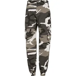 Stoffhose DEF "DEF Damen Ruby Cargopants", Damen, Gr. XS, US-Größen, grün (camouflage), 100% Baumwolle, normal, Hosen