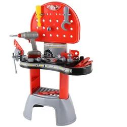 Polesie Kinderwerkstatt 43221 mit Elektroschrauber, Schraubendreher, Zubehör rot