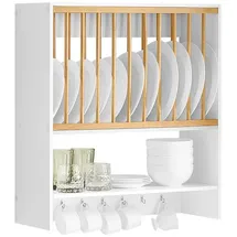 SoBuy Tellerhalter Wandregal 64 x 71 x 24 cm Weiß