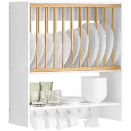 SoBuy Tellerhalter Wandregal 64 x 71 x 24 cm Weiß