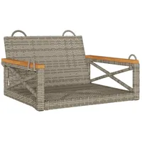 Furnicato Hängesessel Grau 63x62x40 cm Poly Rattan