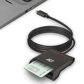 Act USB-C Lesegerät für eID Card Reader Belgium, USB C Kartenleser, Nicht Ausweiss App 2, Power LED Status- AC6020