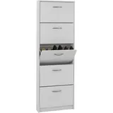 FMD Schuhkipper 59 x 169 x 17 cm 5 Klappen / weiß