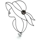 DanDiBo Ambiente DanDiBo Wandteelichthalter Metall Schwarz 50 cm Dame Wandkerzenhalter 96324 Teelichthalter Wand Teelicht Wandleuchter