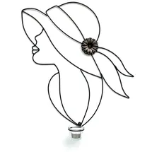 DanDiBo Ambiente DanDiBo Wandteelichthalter Metall Schwarz 50 cm Dame Wandkerzenhalter 96324 Teelichthalter Wand Teelicht Wandleuchter