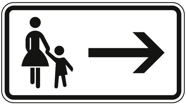 Fußgänger Gehweg gegenüber benutzen
