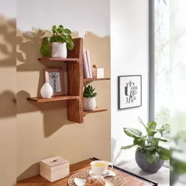 FineBuy Wandregal Hängeregal 58 x 60 x 15 cm Braun