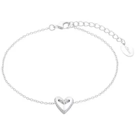 s.Oliver Armband mit Herz Anhänger Silber 2035758 Größe 18