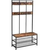 VASAGLE Garderobenbank HSR86BXV1 100 x 100 x 0 cm braun, schwarz matt