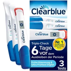 Clearblue Schwangerschaftstest Triple-Check Ultra Frühtest 3 St Test